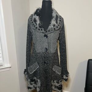 Sioni Black, Gray, and Silver Women's Coat